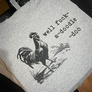 Gray Graphic Rooster T-Shirt